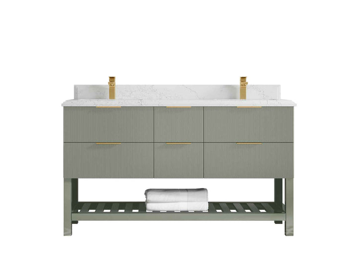 Catalina 60 in W x 22 in D Free Standing Reeded Double Sink Bathroom Vanity - photo 24
