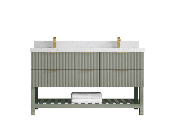 Catalina 60 in W x 22 in D Free Standing Reeded Double Sink Bathroom Vanity - photo 28