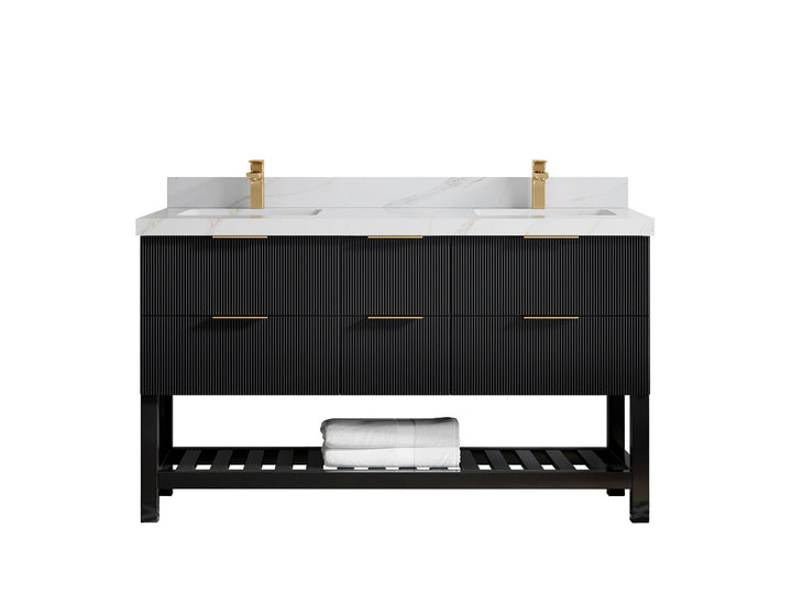 Catalina 60 in W x 22 in D Free Standing Reeded Double Sink Bathroom Vanity - photo 17