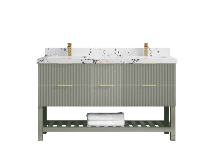 Catalina 60 in W x 22 in D Free Standing Reeded Double Sink Bathroom Vanity - photo 38
