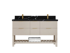 Catalina 60 in W x 22 in D Free Standing Reeded Double Sink Bathroom Vanity - photo 9