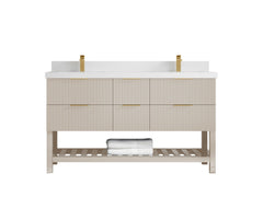 Catalina 60 in W x 22 in D Free Standing Reeded Double Sink Bathroom Vanity - photo 37