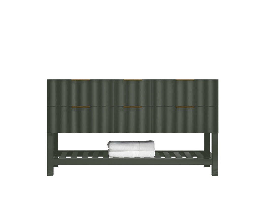 Catalina 60 in W x 22 in D Free Standing Reeded Double Sink Bathroom Vanity - Willow Bath and Vanity