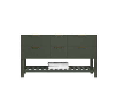 Catalina 60 in W x 22 in D Free Standing Reeded Double Sink Bathroom Vanity - Willow Bath and Vanity