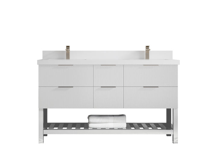 Catalina 60 in W x 22 in D Free Standing Reeded Double Sink Bathroom Vanity - photo 43