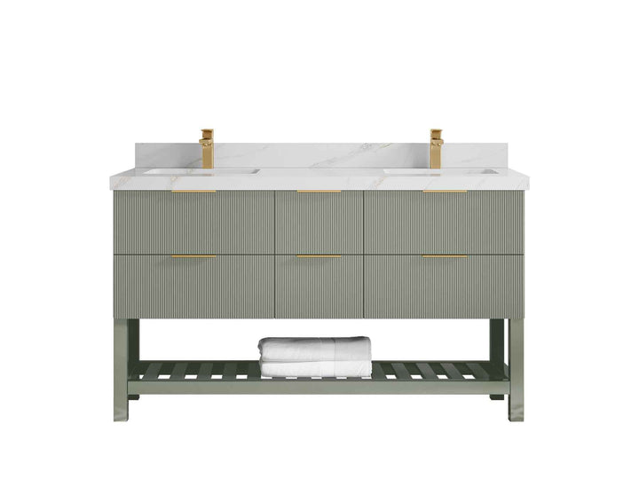 Catalina 60 in W x 22 in D Free Standing Reeded Double Sink Bathroom Vanity - photo 20