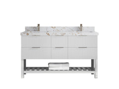 Catalina 60 in W x 22 in D Free Standing Reeded Double Sink Bathroom Vanity - photo 31