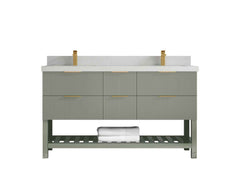 Catalina 60 in W x 22 in D Free Standing Reeded Double Sink Bathroom Vanity - photo 10