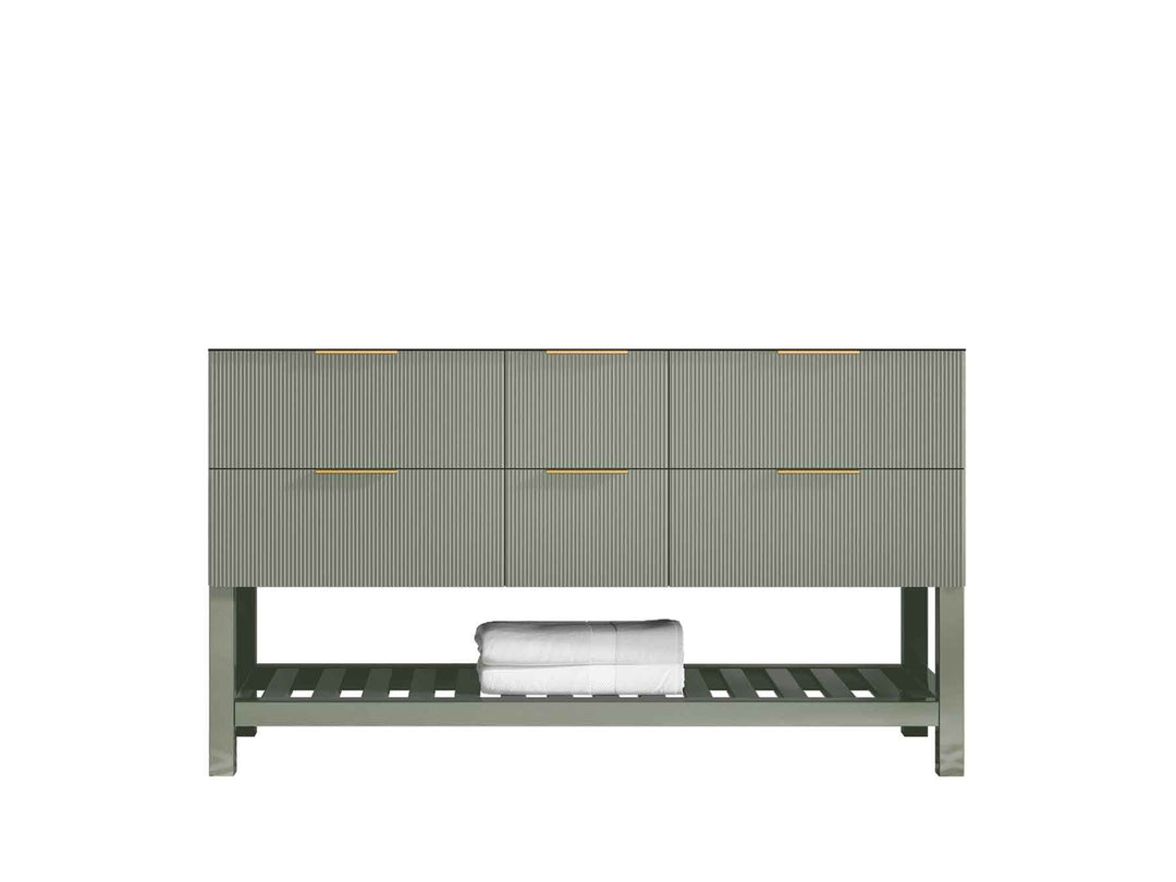 Catalina 60 in W x 22 in D Free Standing Reeded Double Sink Bathroom Vanity - Willow Bath and Vanity