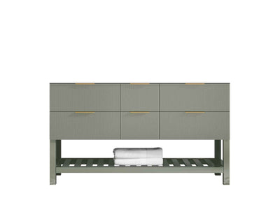 Catalina 60 in W x 22 in D Free Standing Reeded Double Sink Bathroom Vanity - Willow Bath and Vanity