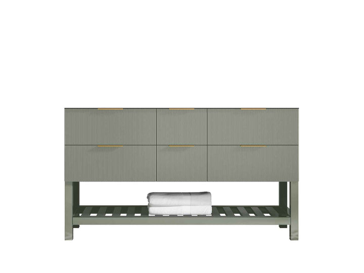 Catalina 60 in W x 22 in D Free Standing Reeded Double Sink Bathroom Vanity - photo 6