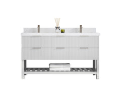 Catalina 60 in W x 22 in D Free Standing Reeded Double Sink Bathroom Vanity - photo 1