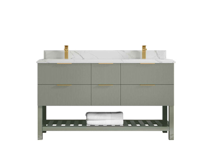 Catalina 60 in W x 22 in D Free Standing Reeded Double Sink Bathroom Vanity - photo 22