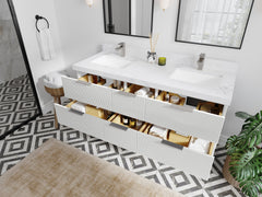 Catalina 60 in W x 22 in D Free Standing Reeded Double Sink Bathroom Vanity - photo 3
