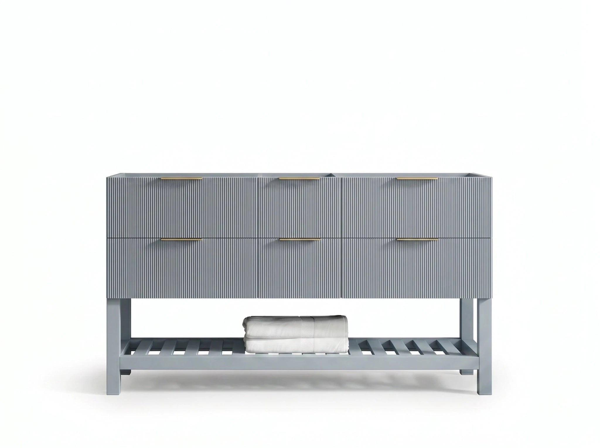 Catalina 60 in W x 22 in D Free Standing Reeded Double Sink Bathroom Vanity - Willow Bath and Vanity