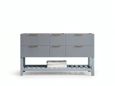 Catalina 60 in W x 22 in D Free Standing Reeded Double Sink Bathroom Vanity - Willow Bath and Vanity