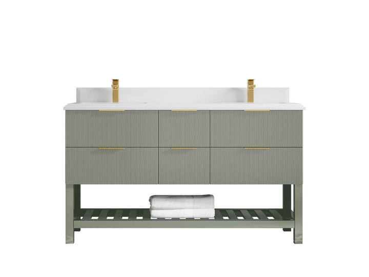 Catalina 60 in W x 22 in D Free Standing Reeded Double Sink Bathroom Vanity - photo 26