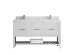 Catalina 60 in W x 22 in D Free Standing Reeded Double Sink Bathroom Vanity - photo 17
