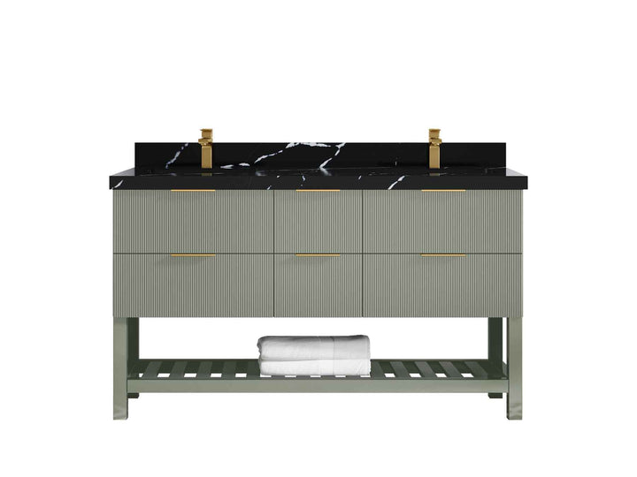 Catalina 60 in W x 22 in D Free Standing Reeded Double Sink Bathroom Vanity - photo 12