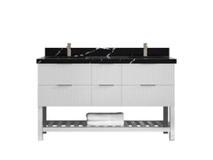 Catalina 60 in W x 22 in D Free Standing Reeded Double Sink Bathroom Vanity - photo 9