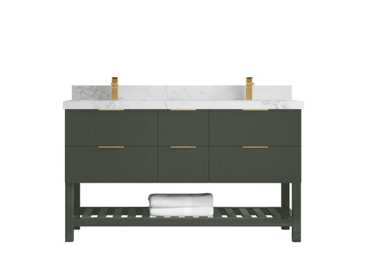 Catalina 60 in W x 22 in D Free Standing Reeded Double Sink Bathroom Vanity - photo 24
