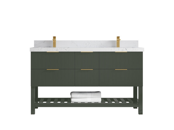 Catalina 60 in W x 22 in D Free Standing Reeded Double Sink Bathroom Vanity - photo 28