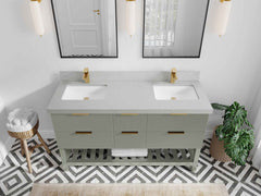Catalina 60 in W x 22 in D Free Standing Reeded Double Sink Bathroom Vanity - photo 9