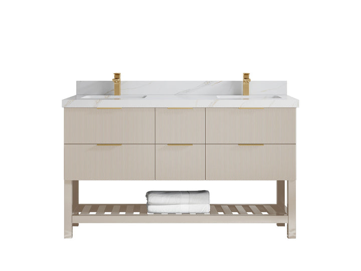 Catalina 60 in W x 22 in D Free Standing Reeded Double Sink Bathroom Vanity - photo 17