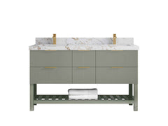 Catalina 60 in W x 22 in D Free Standing Reeded Double Sink Bathroom Vanity - photo 30