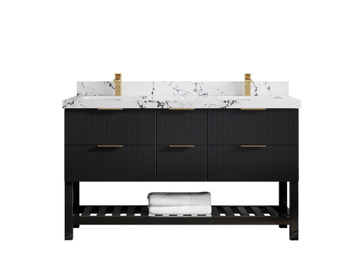 Catalina 60 in W x 22 in D Free Standing Reeded Double Sink Bathroom Vanity - photo 43