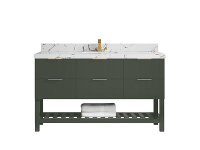 Catalina 60 in W x 22 in D Free Standing Reeded Single Sink Bathroom Vanity - Willow Bath and Vanity