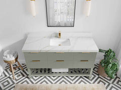 Catalina 60 in W x 22 in D Free Standing Reeded Single Sink Bathroom Vanity - photo 35