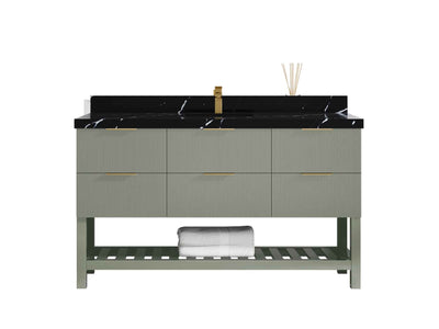 Catalina 60 in W x 22 in D Free Standing Reeded Single Sink Bathroom Vanity - Willow Bath and Vanity