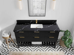 Catalina 60 in W x 22 in D Free Standing Reeded Single Sink Bathroom Vanity - photo 8