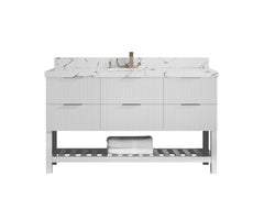 Catalina 60 in W x 22 in D Free Standing Reeded Single Sink Bathroom Vanity - photo 29