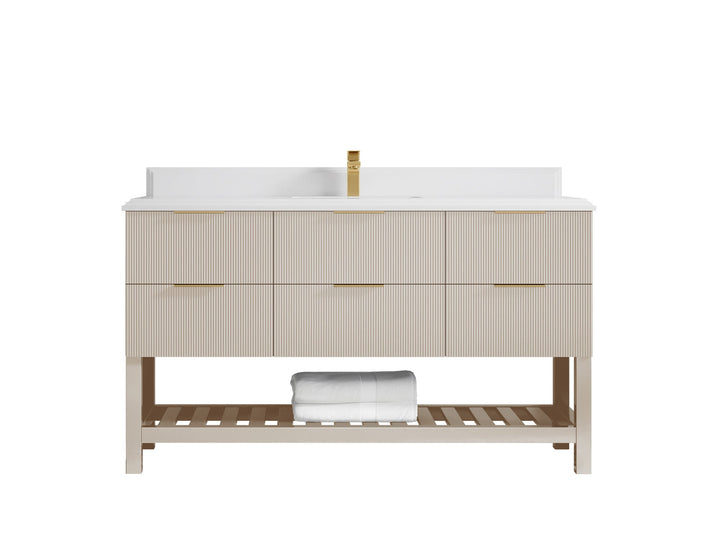 Catalina 60 in W x 22 in D Free Standing Reeded Single Sink Bathroom Vanity - photo 27