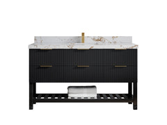 Catalina 60 in W x 22 in D Free Standing Reeded Single Sink Bathroom Vanity - photo 35