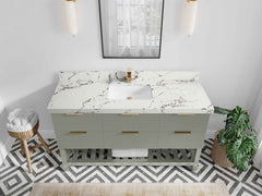 Catalina 60 in W x 22 in D Free Standing Reeded Single Sink Bathroom Vanity - photo 25
