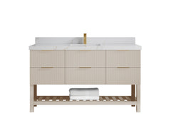 Catalina 60 in W x 22 in D Free Standing Reeded Single Sink Bathroom Vanity - photo 17