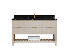 Catalina 60 in W x 22 in D Free Standing Reeded Single Sink Bathroom Vanity - photo 9