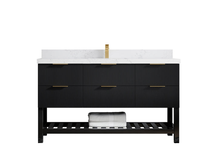 Catalina 60 in W x 22 in D Free Standing Reeded Single Sink Bathroom Vanity - photo 39