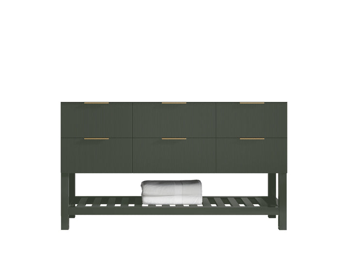 Catalina 60 in W x 22 in D Free Standing Reeded Single Sink Bathroom Vanity - photo 6