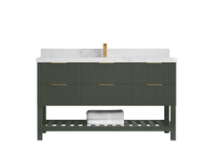 Catalina 60 in W x 22 in D Free Standing Reeded Single Sink Bathroom Vanity - photo 23