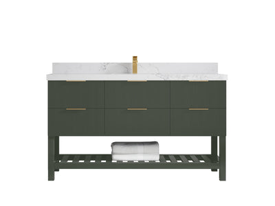 Catalina 60 in W x 22 in D Free Standing Reeded Single Sink Bathroom Vanity - Willow Bath and Vanity