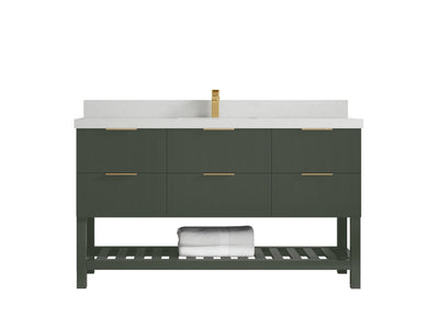 Catalina 60 in W x 22 in D Free Standing Reeded Single Sink Bathroom Vanity - Willow Bath and Vanity