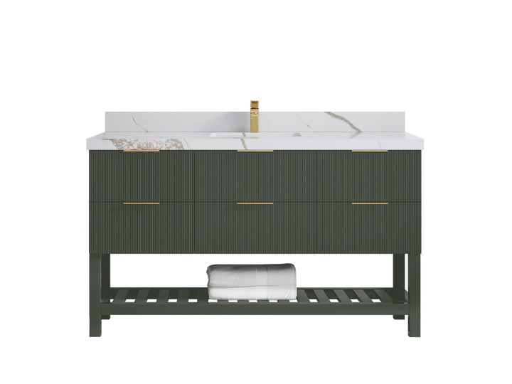 Catalina 60 in W x 22 in D Free Standing Reeded Single Sink Bathroom Vanity - photo 20