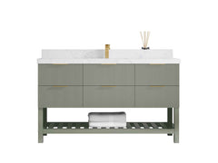 Catalina 60 in W x 22 in D Free Standing Reeded Single Sink Bathroom Vanity - photo 20