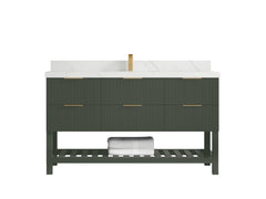 Catalina 60 in W x 22 in D Free Standing Reeded Single Sink Bathroom Vanity - photo 21