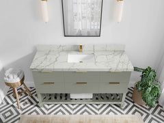 Catalina 60 in W x 22 in D Free Standing Reeded Single Sink Bathroom Vanity - photo 31