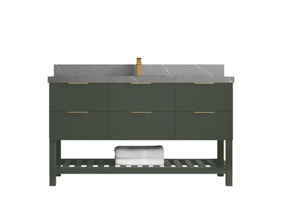 Catalina 60 in W x 22 in D Free Standing Reeded Single Sink Bathroom Vanity - Willow Bath and Vanity